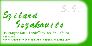 szilard iszakovits business card